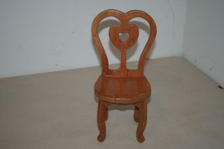 Small Wooden Doll Chair w Heart Design by Ralph M Lawrence 2