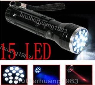 15 LED UV Laser Ultraviolet Flashlight Light Lamp Torch