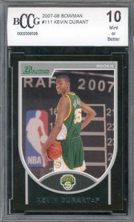 2007 Bowman 111 Kevin Durant RC Rookie BGS BCCG 10