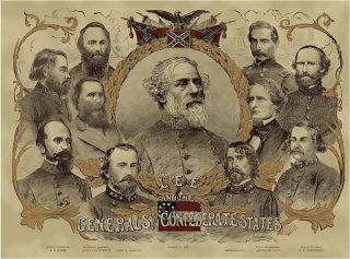 Panel Gettysburg Civil War 1800s Repro Lee Grant Jackson