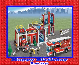 Fire Station City Lego Birthday Party Cake Topper Cupcakedecoration