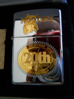 Hooters 20th Anniversary Gold Highlights Zippo Lighter RARE Limited