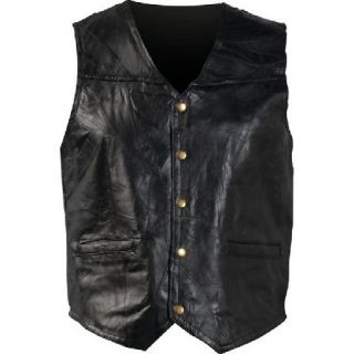 Mens Womens Leather Motorcycle Vest Jacket XXXL 3XL