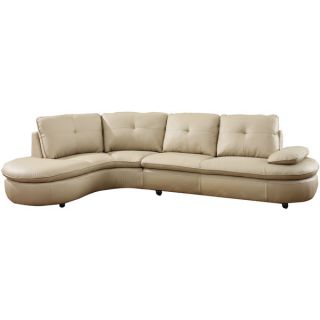 Awesome Modern Faux Leather Wheat Sectional