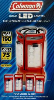 Coleman Quad LED Lantern for Camping Bright Rechargeable Emergency