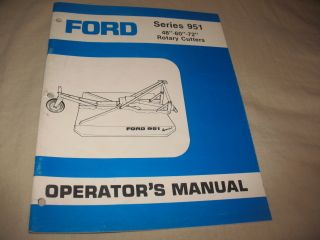 Ford Series 951 Rotary Cutter Operators Manual 48 60 72