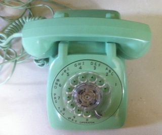 Vintage Aqua Turquoise Automatic Electric Rotary Dial Telephone