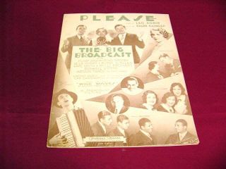 1932 Please Leo Robin Ralph Rainger Piano Sheet Music
