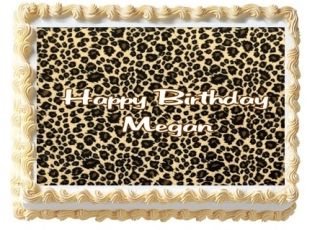 Leopard Print Cake Topper Cupcake Round Topper