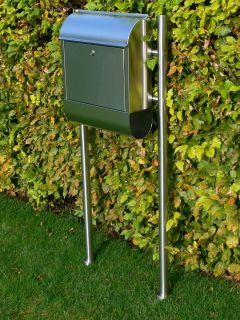 Stainless Steel Floor Standing Letterbox Mailbox Postbox with Stand