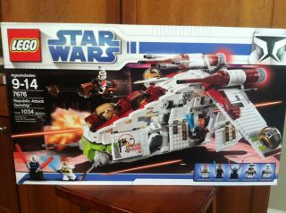 Lego Star Wars Republic Attack Gunship 7676 w Box Instructions