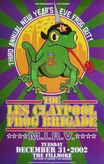 Les Claypool M I R V original 2002 concert poster Bill Graham Presents