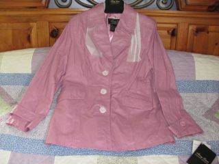 Gift O SHIP Terry Lewis  M Pink Mauve Rose Smooth Leather Jacket