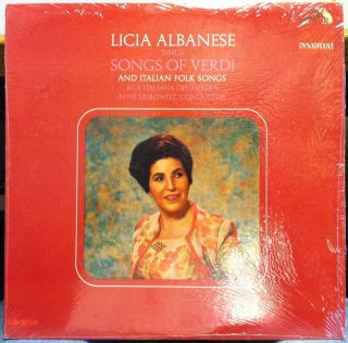 Licia Albanese Sings Songs of Verdi LP Mint LM 2753 SD 1S 1S 1964