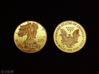 Gold American Liberty with Eagle Coin 2000 100 Mills RARE New