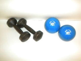 Leslie Sansone Walk Away weight balls and 2   5lbs metal weights Get