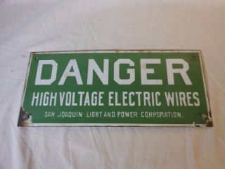 Danger High Voltage San Joaquin Light Power Light Green Nail