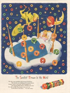 1940s vintage LIFE SAVERS Candy SWEET DREAM Moon SLEEP POEM Girls Bed