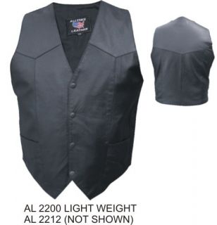 A2200 Mens Lambskin Leather Lightweight Motorcycle Vest