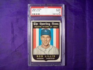 1959 Topps 133 Bob Lillis Dodgers PSA 9 Mint