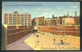 Lincoln Tunnel New York City Entrance Postcard 1952
