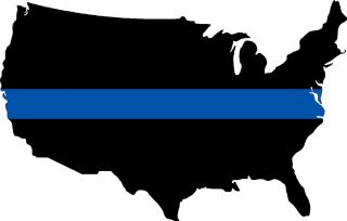 Thin Blue Line TBL United States of American Blue Line Decal 5x3 2