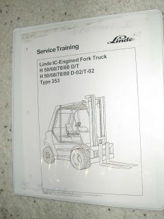Linde H50 60 70 80 D T 353 Service Shop Repair Training Manual