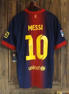 Lionel Messi Barcelona Shirt With Original Autograph Genuine Signed