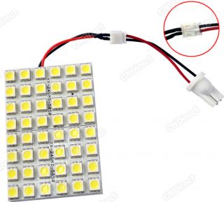 Car Interior 48 5050 SMD LED Light Lamp Panel T10 Dome Adapter