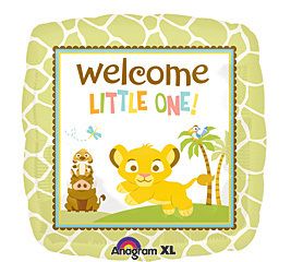 Lion King Welcome Little One 18 Mylar Foil Balloon Simba Timone and