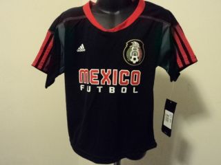 Adidas Mexico Futbol Football Soccer Little Kids Black Call Up Jersey