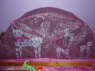 LILLIAN VERNON LEOPARD CATS PINK AND BLACK TWIN SIZE BED TENT W