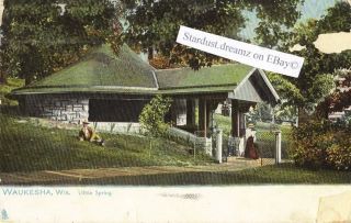 1910 Waukesha Wi Lithia Spring Curative Water Postcard