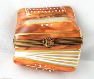 Limoges Box Rochard Accordion Musical Instrument Squeezebox Music