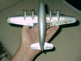 Vintage Large Pressed Steel Metal Tin Toy Passenger Cargo Airplane