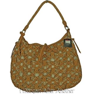 New Liz Claiborne Leather Tan Hobo Tote Handbag Purse