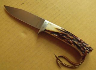 1978 Lloyd Pendleton Custom Hand Made Stag Fixed Blade Hunting Sheath