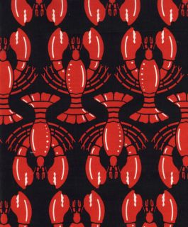 Timeless Treasures Fabric Lobster Love Lobsters on Black Catch of Day