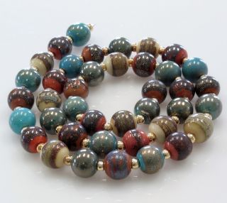 Livonia Organic Rounds 40 Handmade Lampwork Glass Beads
