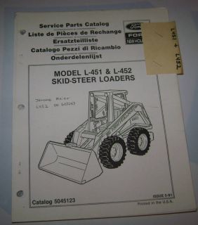 New Holland L 451 L 452 Skid Loader Parts Catalog Book