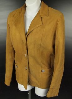 Vtg 60s Lipman Wolfe & Co Women M Leather Jacket Camel Suede Blazer