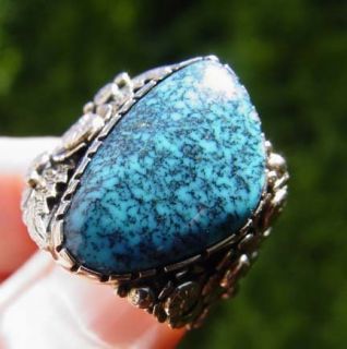 Lone Mountain Natural Spiderweb Turquoise custom design ring by