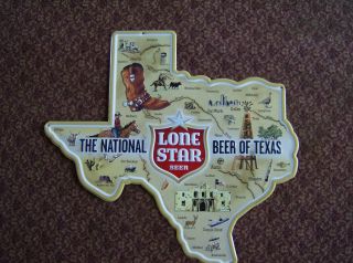 Lone Star Beer Texas State Metal Tacker Sign
