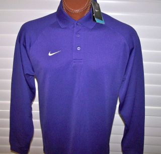 Nike Dri Fit Stay Cool Long Sleeve Polo Sz L Purple