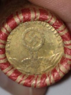 Gold/ Brass Looking German Swastika Coin/ Reverse Ind Ends Unsearched
