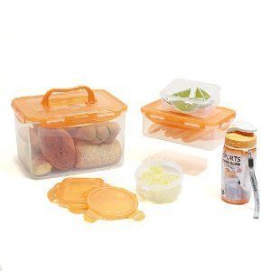Lock Lock BPA Free 10 Pc Lunch Box Food Storage Containers Incl Bottle