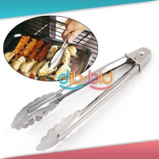 Stainless Steel Food Leg Locking Tong Scallop Tongs New