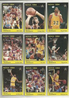 Magic Johnson 1994 Star Company Nova Los Angeles Lakers 9 Card NBA Set