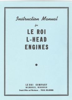 Le Roi L Head Engine Instruction Manual Bosch Magneto