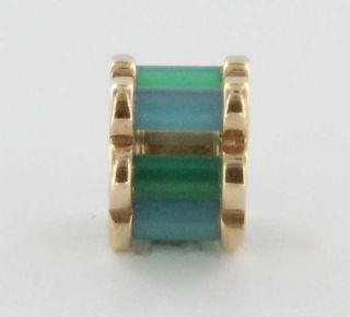 Estate Designer Louise Kennedy 14k Yellow Gold Turquoise Agate